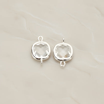 Cushion Framed Glass Pendant & Connector, 2 Pc (FS.146)