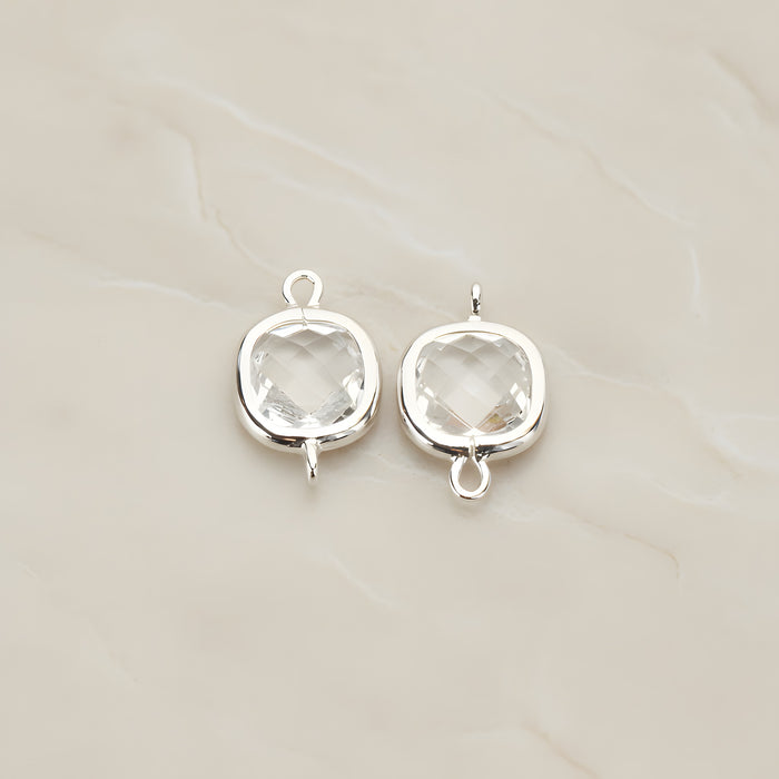 Cushion Framed Glass Pendant & Connector, 2 Pc (FS.146)
