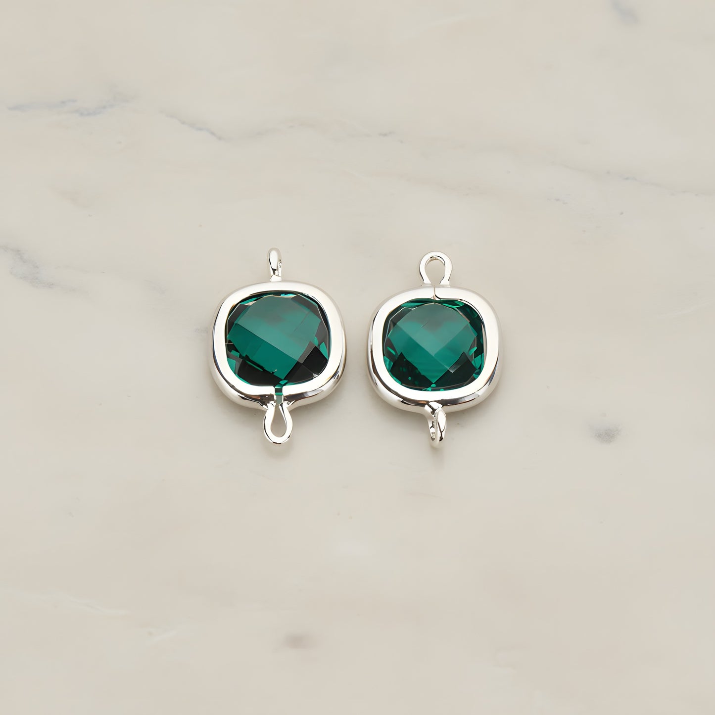 Cushion Framed Glass Pendant & Connector, 2 Pc (FS.146)