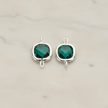 Cushion Framed Glass Pendant & Connector, 2 Pc (FS.146)