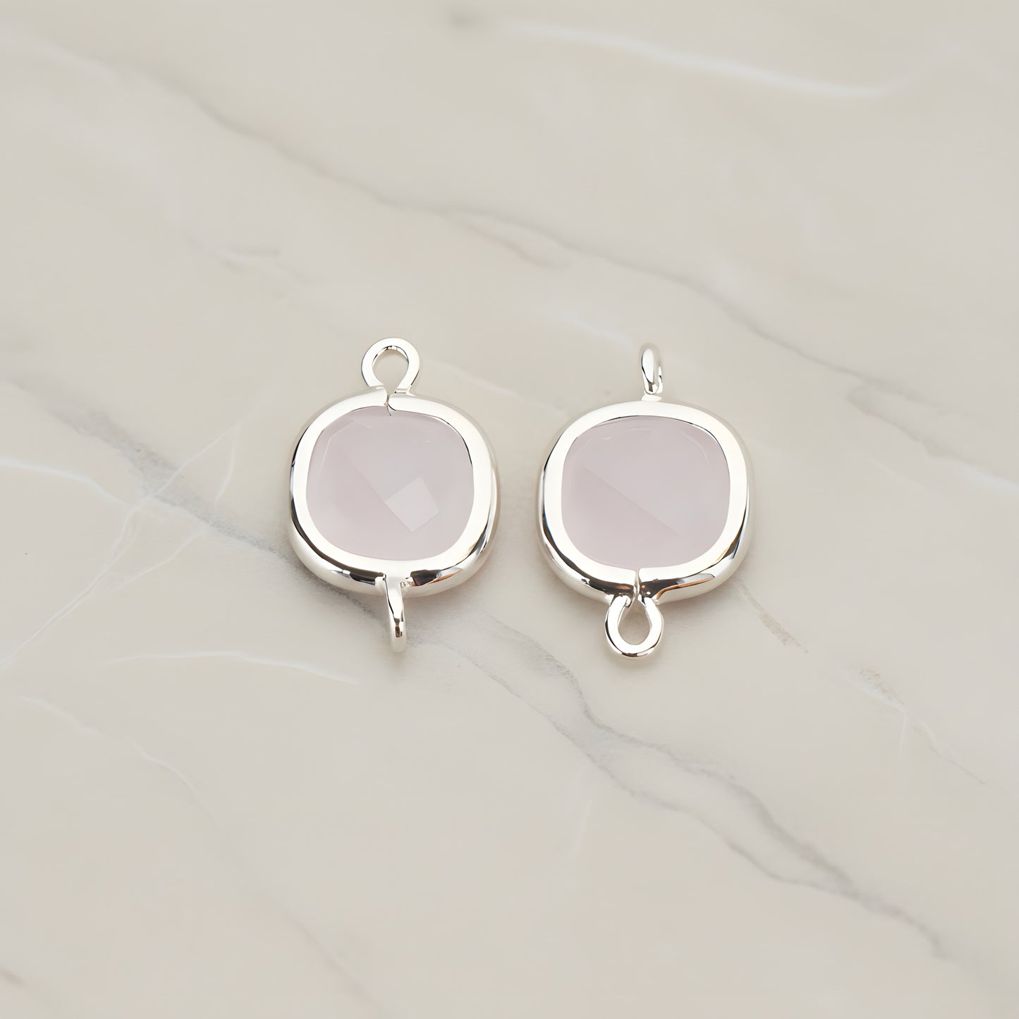 Cushion Framed Glass Pendant & Connector, 2 Pc (FS.146)