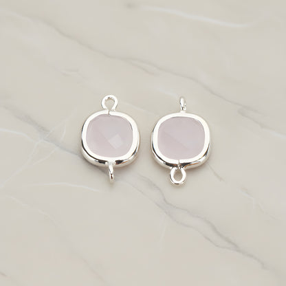 Cushion Framed Glass Pendant & Connector, 2 Pc (FS.146)