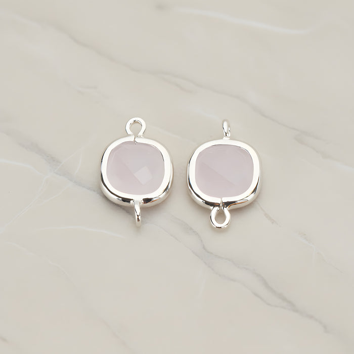 Cushion Framed Glass Pendant & Connector, 2 Pc (FS.146)