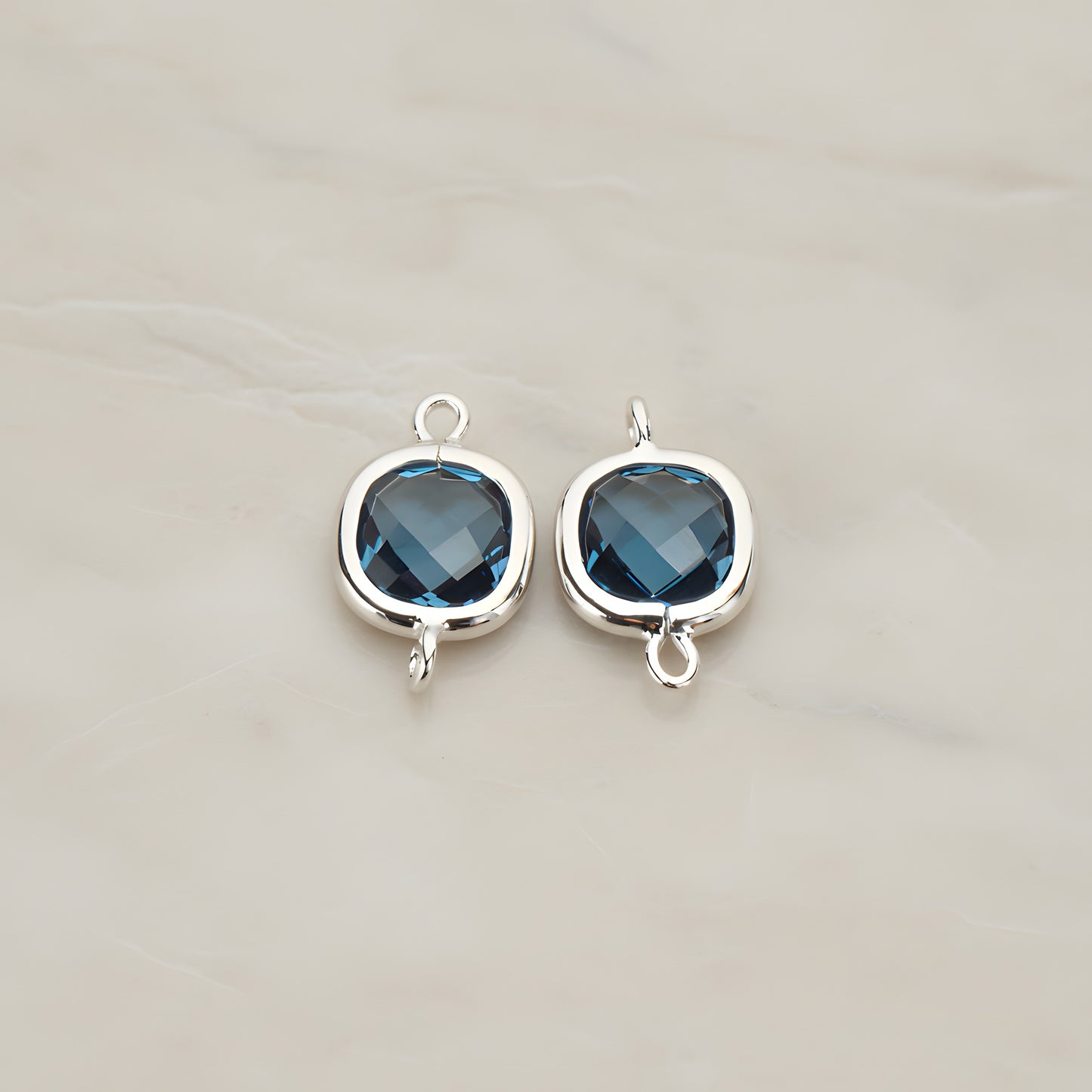 Cushion Framed Glass Pendant & Connector, 2 Pc (FS.146)