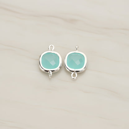 Cushion Framed Glass Pendant & Connector, 2 Pc (FS.146)