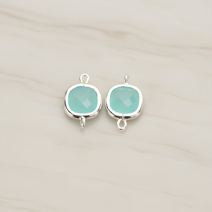 Cushion Framed Glass Pendant & Connector, 2 Pc (FS.146)