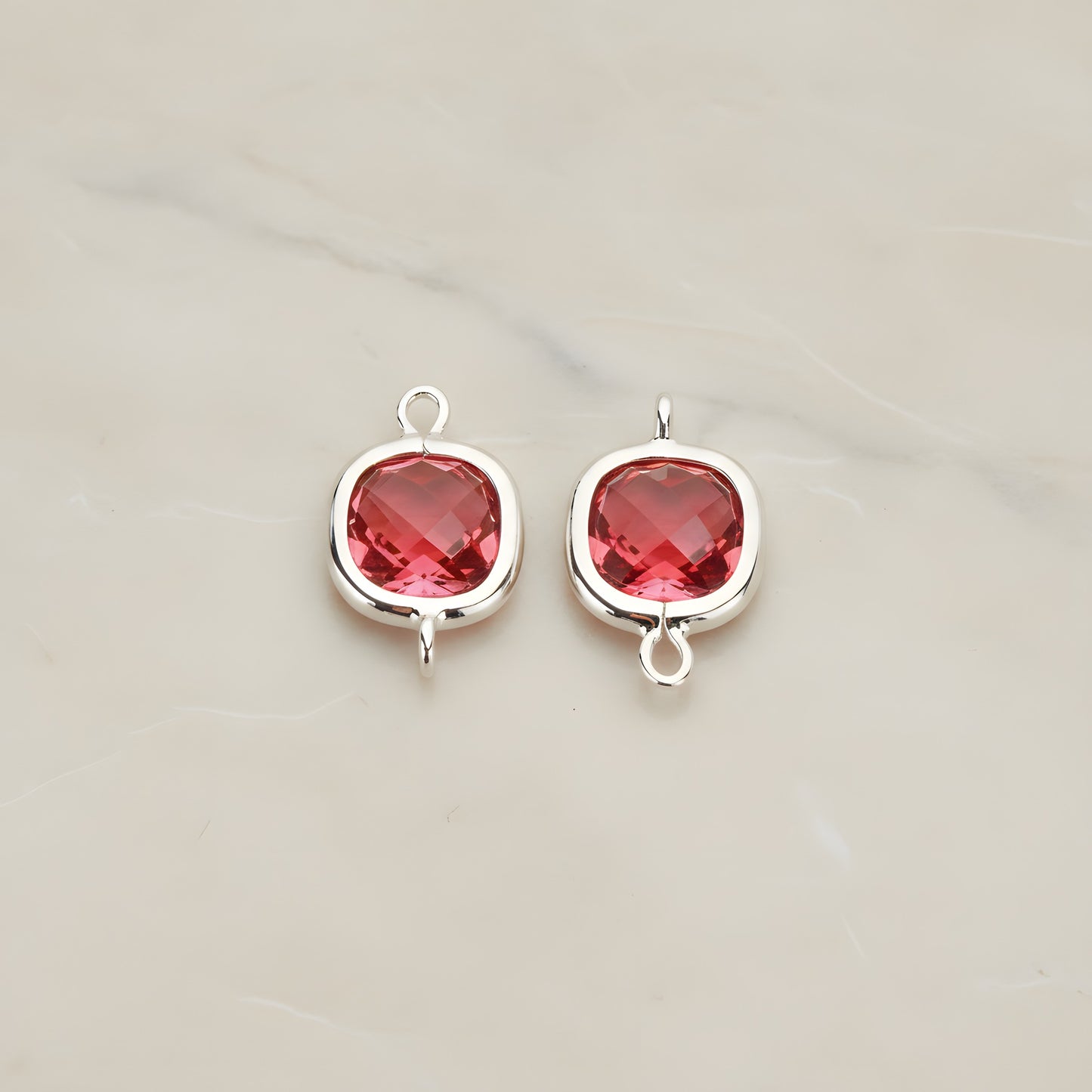 Cushion Framed Glass Pendant & Connector, 2 Pc (FS.146)