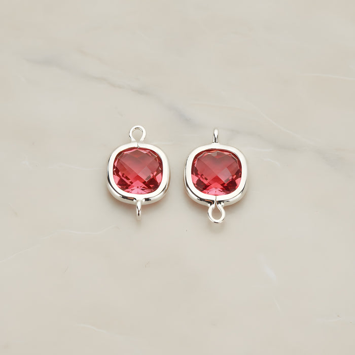 Cushion Framed Glass Pendant & Connector, 2 Pc (FS.146)