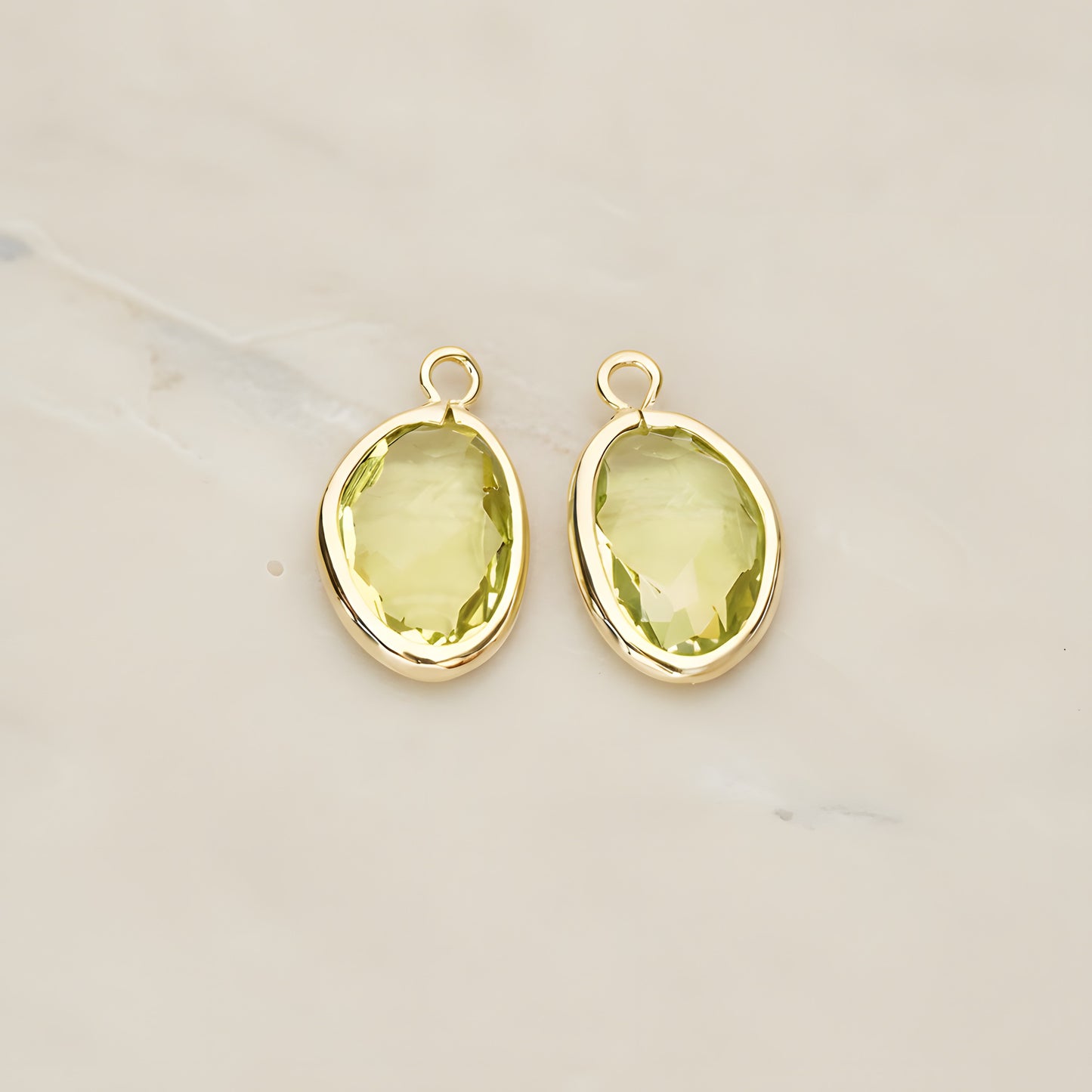 Organic Nugget Framed Glass Pendant, 2 Pc (FS.170)