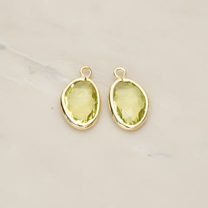 Organic Nugget Framed Glass Pendant, 2 Pc (FS.170)