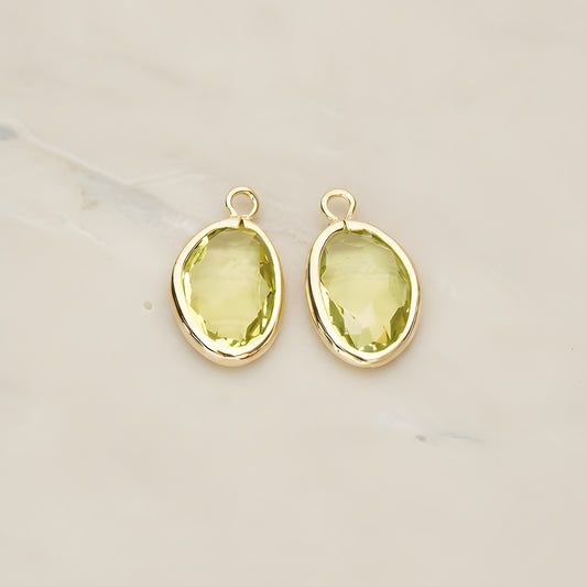 Organic Nugget Framed Glass Pendant, 2 Pc (FS.170)