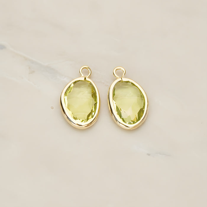 Organic Nugget Framed Glass Pendant, 2 Pc (FS.170)