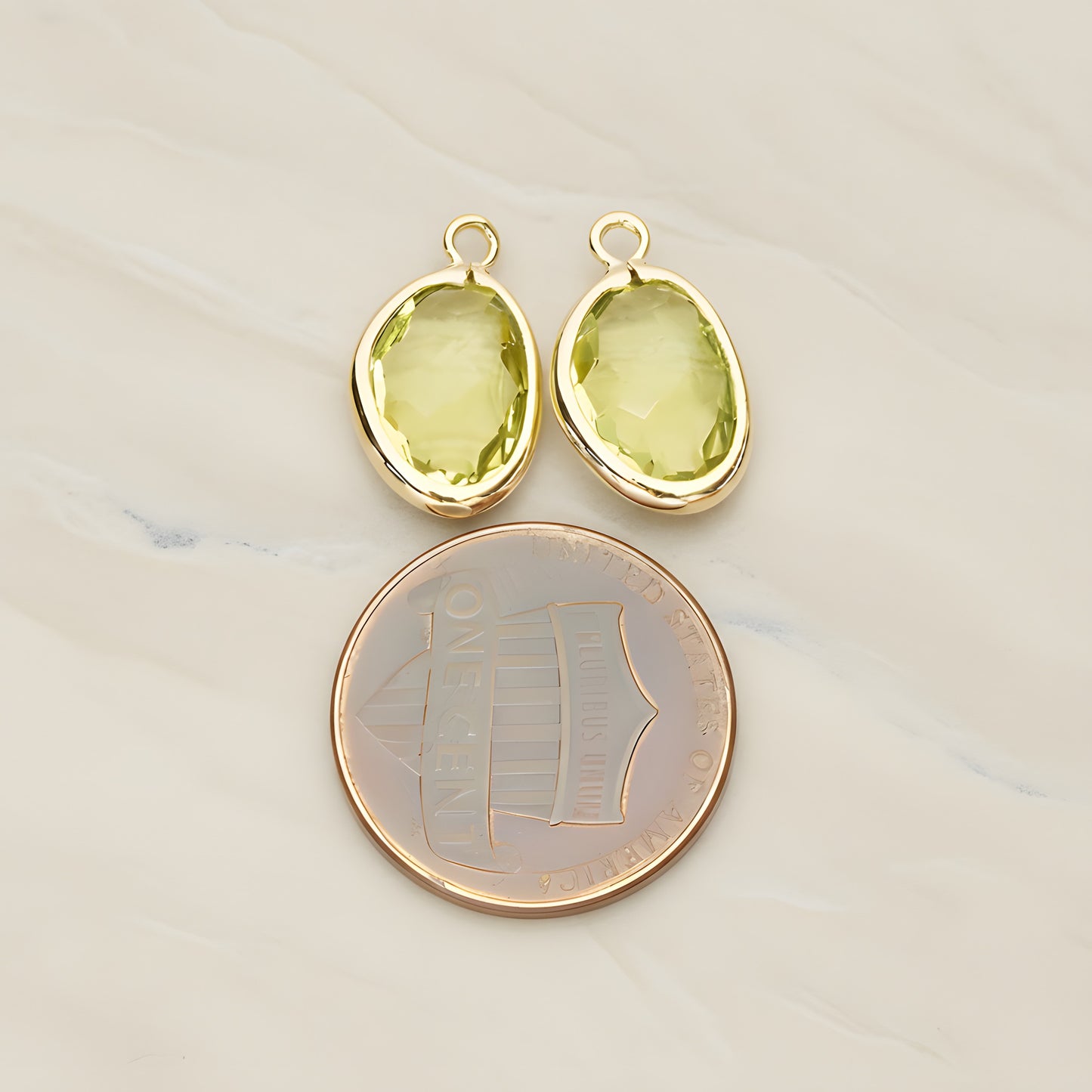 Organic Nugget Framed Glass Pendant, 2 Pc (FS.170)