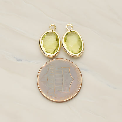 Organic Nugget Framed Glass Pendant, 2 Pc (FS.170)