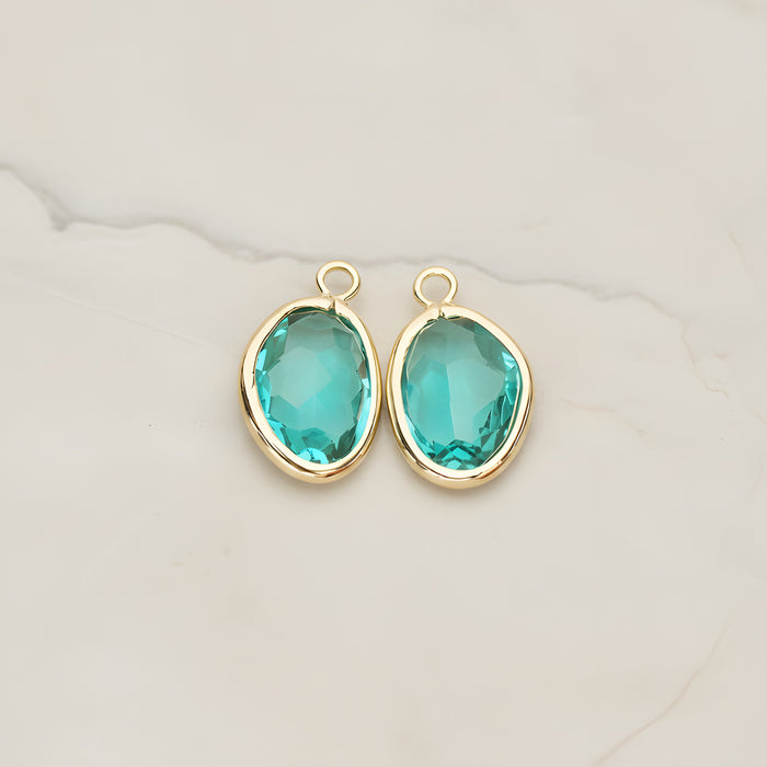 Organic Nugget Framed Glass Pendant, 2 Pc (FS.170)