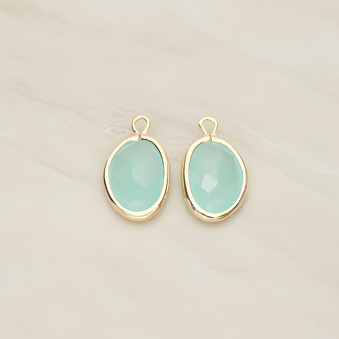 Organic Nugget Framed Glass Pendant, 2 Pc (FS.170)