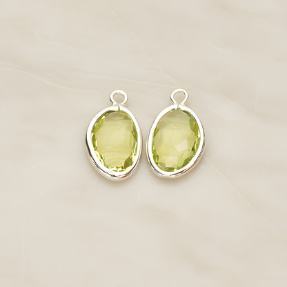 Organic Nugget Framed Glass Pendant, 2 Pc (FS.170)