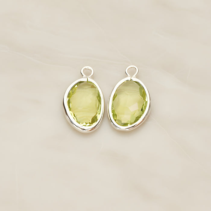Organic Nugget Framed Glass Pendant, 2 Pc (FS.170)