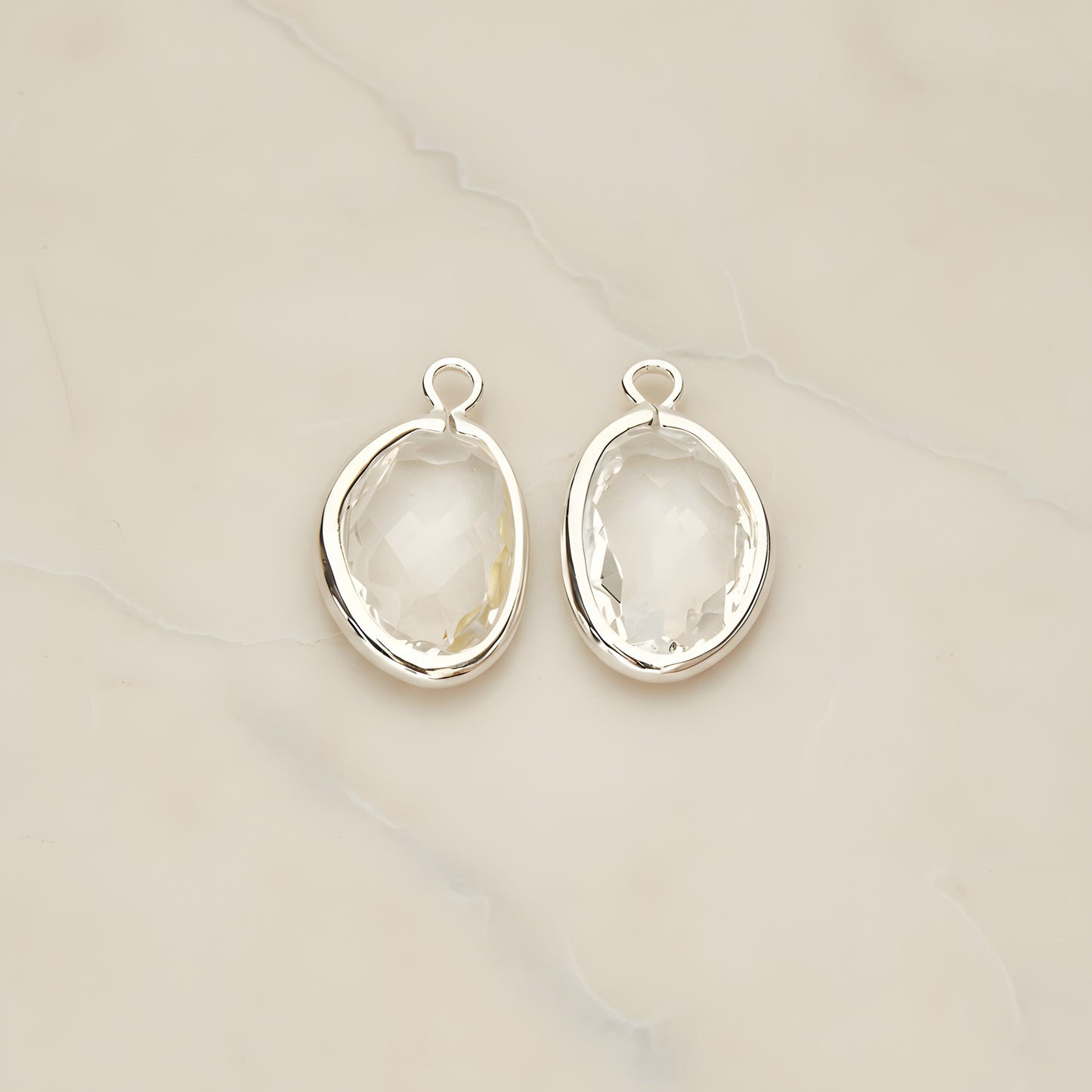 Organic Nugget Framed Glass Pendant, 2 Pc (FS.170)