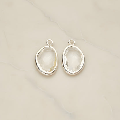 Organic Nugget Framed Glass Pendant, 2 Pc (FS.170)
