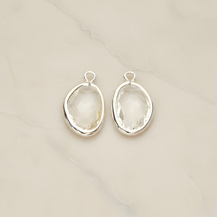 Organic Nugget Framed Glass Pendant, 2 Pc (FS.170)