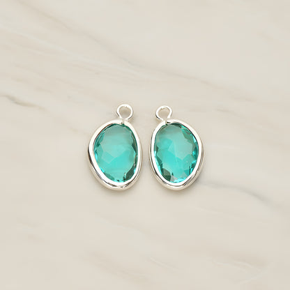 Organic Nugget Framed Glass Pendant, 2 Pc (FS.170)