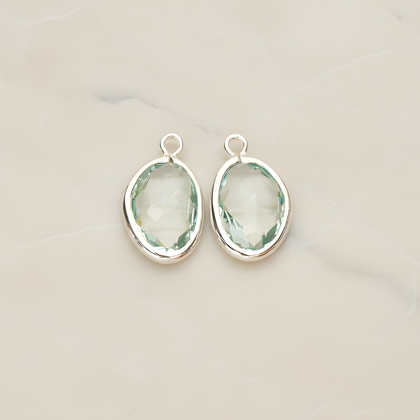 Organic Nugget Framed Glass Pendant, 2 Pc (FS.170)