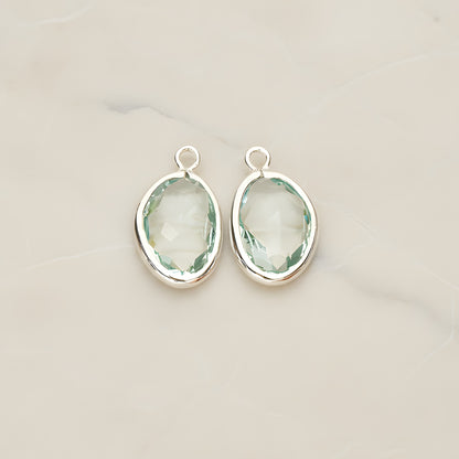 Organic Nugget Framed Glass Pendant, 2 Pc (FS.170)