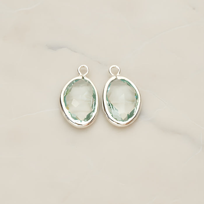 Organic Nugget Framed Glass Pendant, 2 Pc (FS.170)