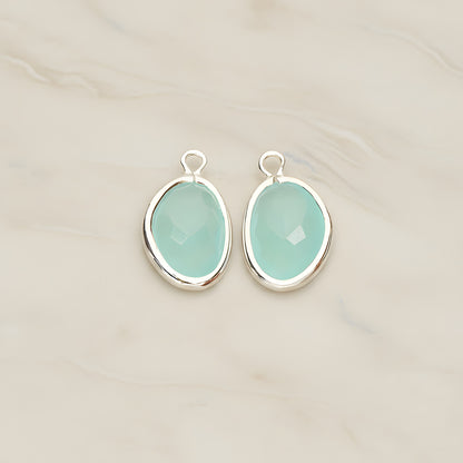 Organic Nugget Framed Glass Pendant, 2 Pc (FS.170)