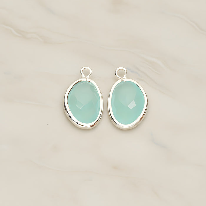 Organic Nugget Framed Glass Pendant, 2 Pc (FS.170)