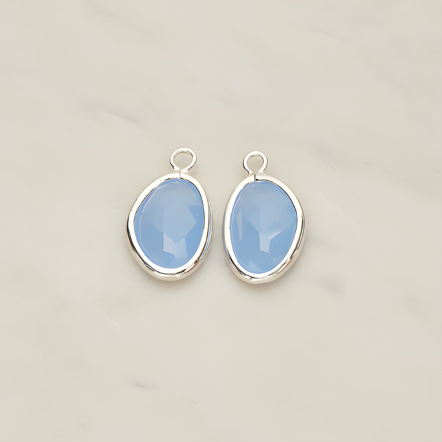 Organic Nugget Framed Glass Pendant, 2 Pc (FS.170)