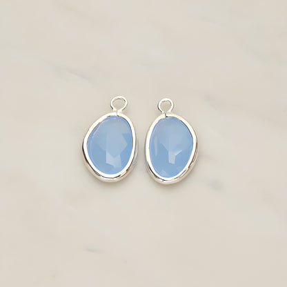 Organic Nugget Framed Glass Pendant, 2 Pc (FS.170)