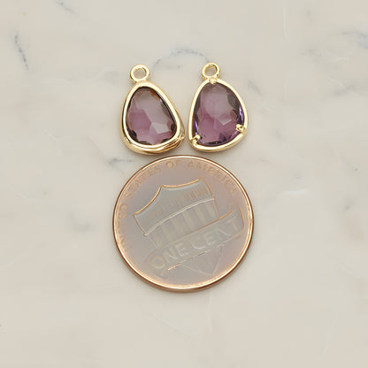 Organic Nugget Framed Glass Pendant, 2 Pc (FS.175)