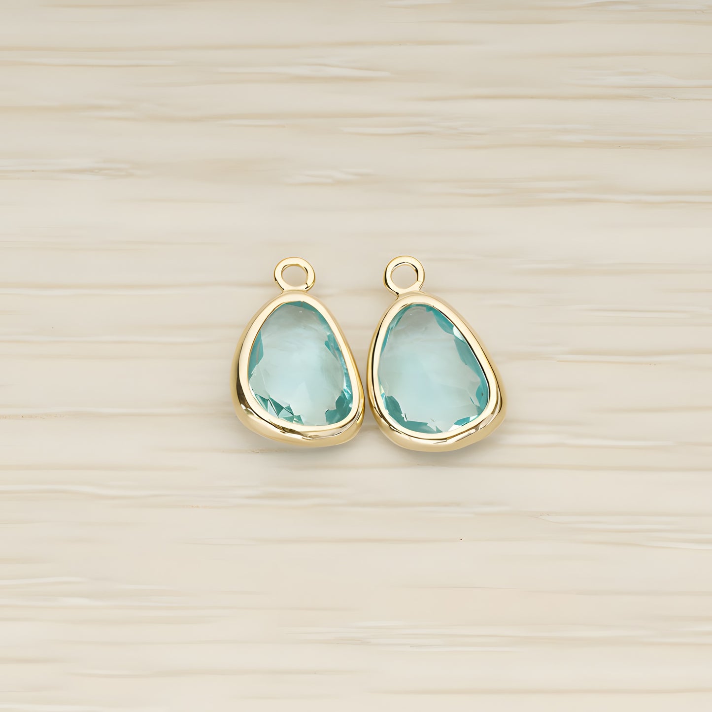 Organic Nugget Framed Glass Pendant, 2 Pc (FS.175)