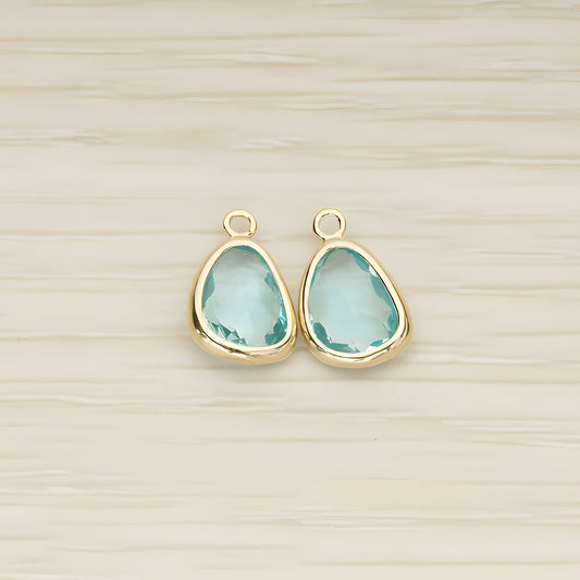 Organic Nugget Framed Glass Pendant, 2 Pc (FS.175)