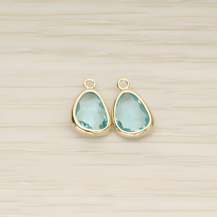 Organic Nugget Framed Glass Pendant, 2 Pc (FS.175)