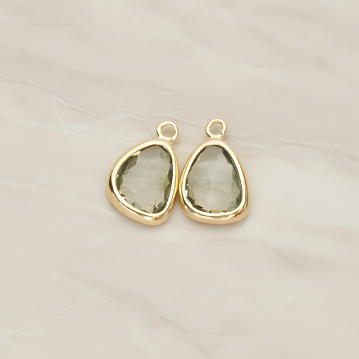 Organic Nugget Framed Glass Pendant, 2 Pc (FS.175)