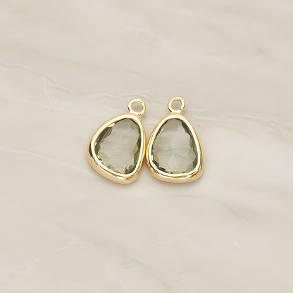 Organic Nugget Framed Glass Pendant, 2 Pc (FS.175)