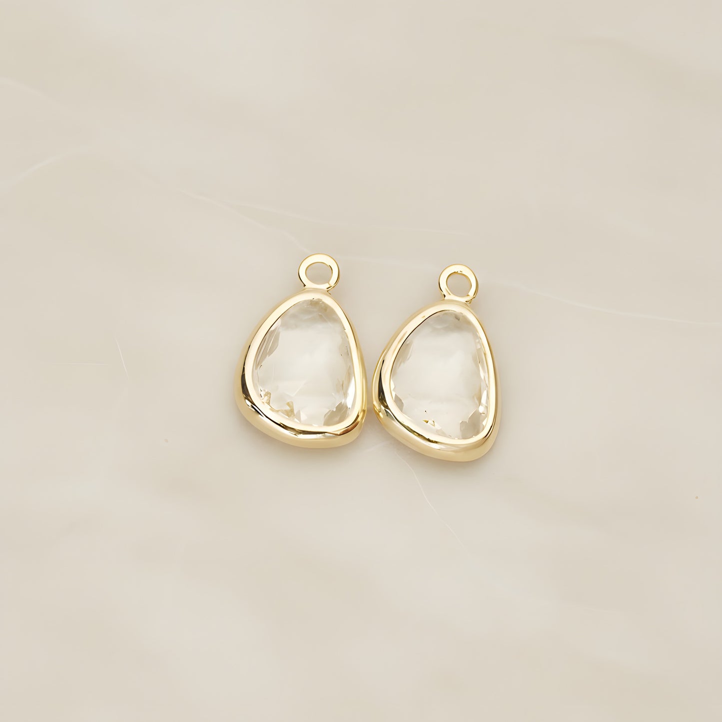 Organic Nugget Framed Glass Pendant, 2 Pc (FS.175)