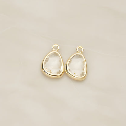 Organic Nugget Framed Glass Pendant, 2 Pc (FS.175)