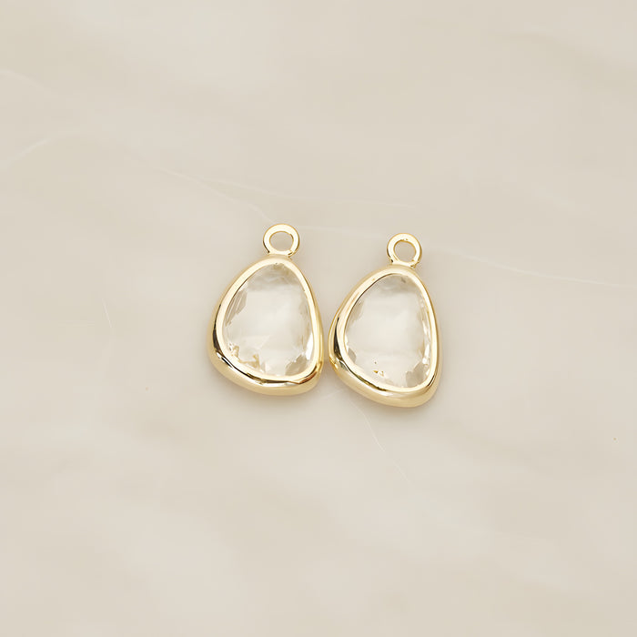 Organic Nugget Framed Glass Pendant, 2 Pc (FS.175)