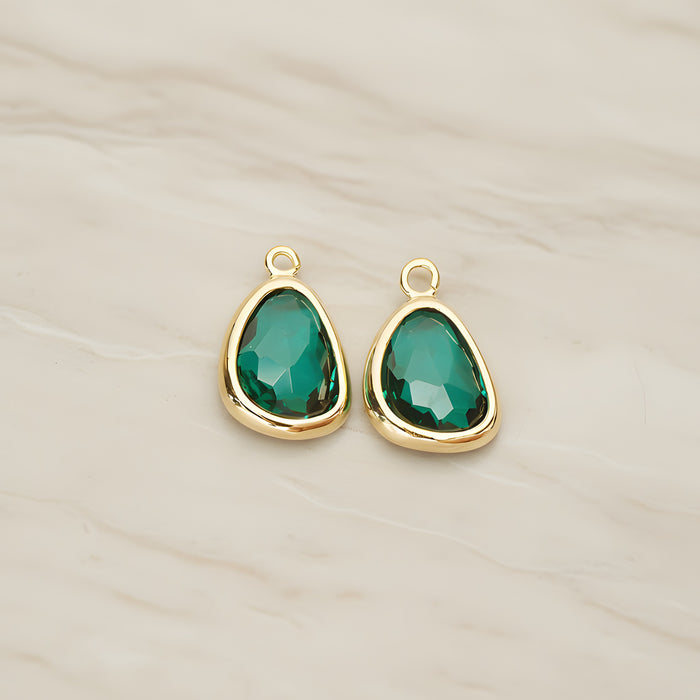 Organic Nugget Framed Glass Pendant, 2 Pc (FS.175)