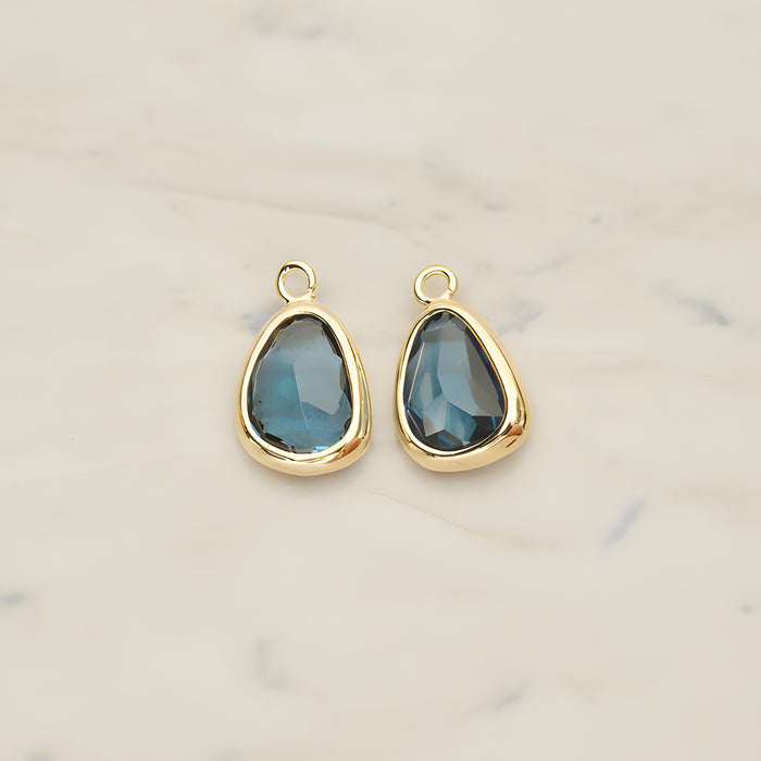 Organic Nugget Framed Glass Pendant, 2 Pc (FS.175)
