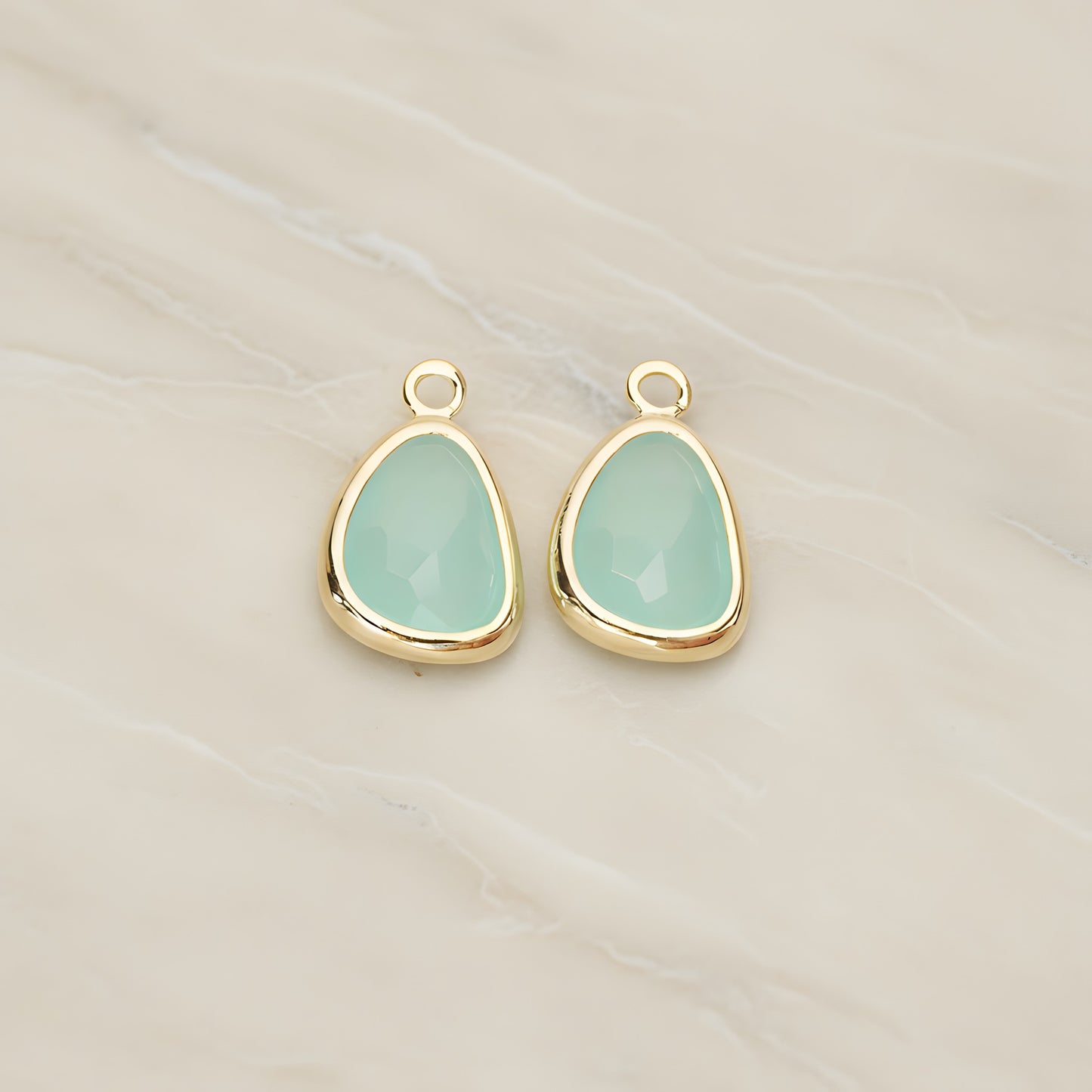 Organic Nugget Framed Glass Pendant, 2 Pc (FS.175)
