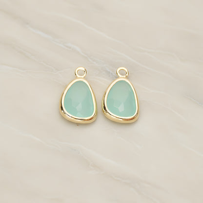Organic Nugget Framed Glass Pendant, 2 Pc (FS.175)