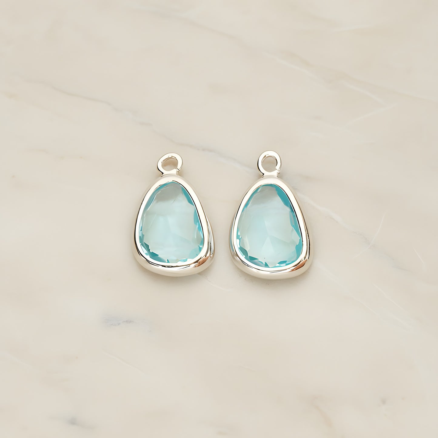 Organic Nugget Framed Glass Pendant, 2 Pc (FS.175)