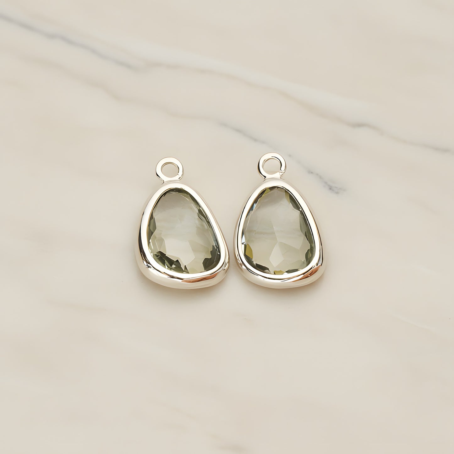 Organic Nugget Framed Glass Pendant, 2 Pc (FS.175)