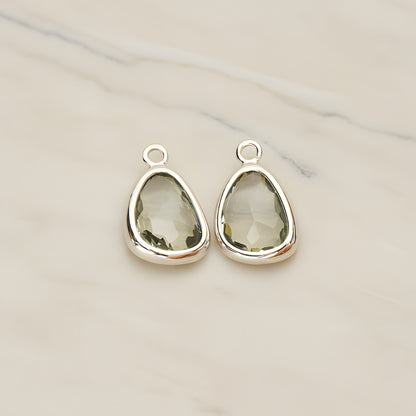 Organic Nugget Framed Glass Pendant, 2 Pc (FS.175)