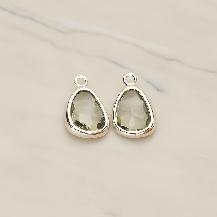 Organic Nugget Framed Glass Pendant, 2 Pc (FS.175)